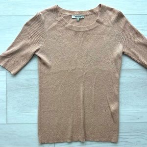 Madewell Blush Sparkle Short Sleeve Sweater, Size XXS